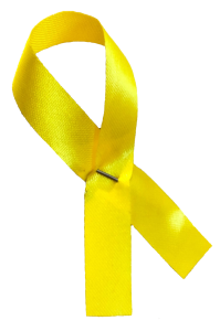 yellow awareness ribbons